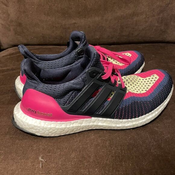 Adidas Ultraboost 2.0 Sneakers in Night Navy and Pink Size 9.5 Women's Running - Picture 6 of 12